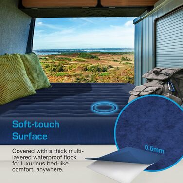 Надувне ліжко Active Era Luxus для 2 осіб з електричним насосом та інтегрованим подушкою. Розмір 200 x 150 x 36.5 см - ідеально для кемпінгу та як гостьове ліжко.