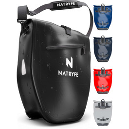Кофр NATRYFE для багажної полиці - об'єм 20 л, 100 водонепроникний і міцний - Зі світловідбивачами та плечовим ременем - Бомбонепроникний фіксатор на будь-якій багажній полиці - Ідеальна сумка для багажу чорна 20 л