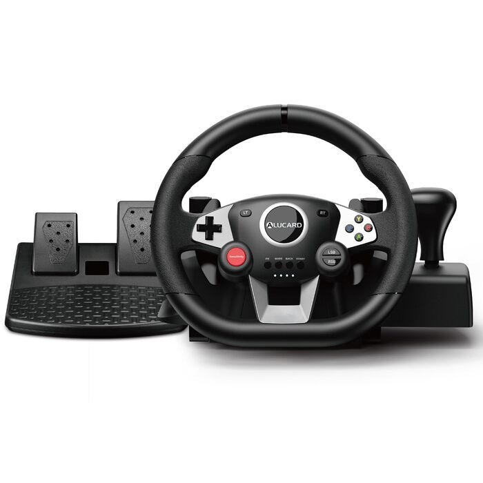Ігровий кермо VooFun Racing Wheel для PC/PS4/Switch/PS3/Xbox One/Xbox 360 з педалями, 270°, чорний