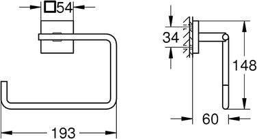 Кільце для рушника (приховане кріплення, матеріал метал), 40975DC0 (суперсталь з клеєм)