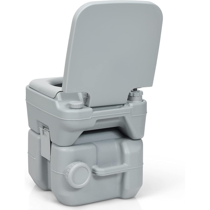 Туалет для кемпінгу DREAMADE 20L з баками для брудної та чистої води, мобільний туалет для дому, кемпінгу, трекінгу, до 200 кг, з промиванням