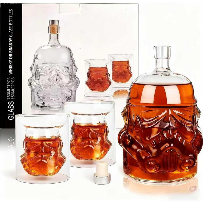 Набір віскі: декантик 750 мл, 2 келихи, для бурбону, скотчу, ірландського віскі, бренді