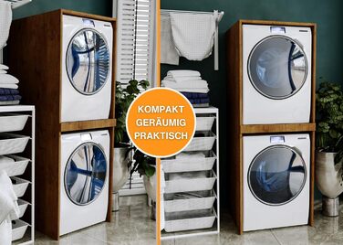 CraftPAK шафа над пральною машиною та сушаркою, ретро, для ванної, розмір 66x180x51,2 см, для двох пристроїв