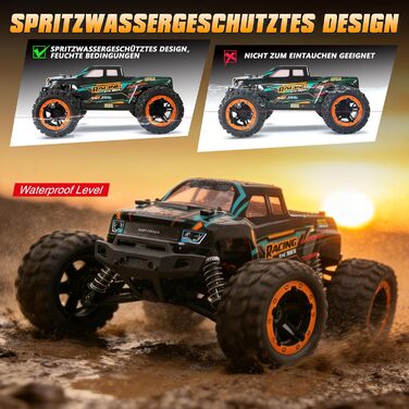 Радіокерований позашляховик HAIBOXING 1:16 4WD 36 км/год - швидкісний монстр-трак, водонепроникний, для дітей та дорослих