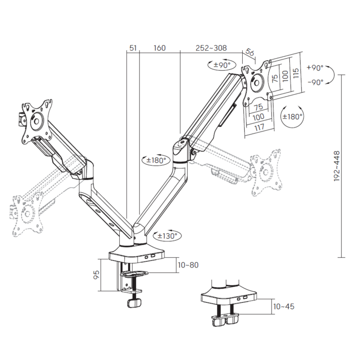 Настільне кріплення для монітора OfficePro MA442B
