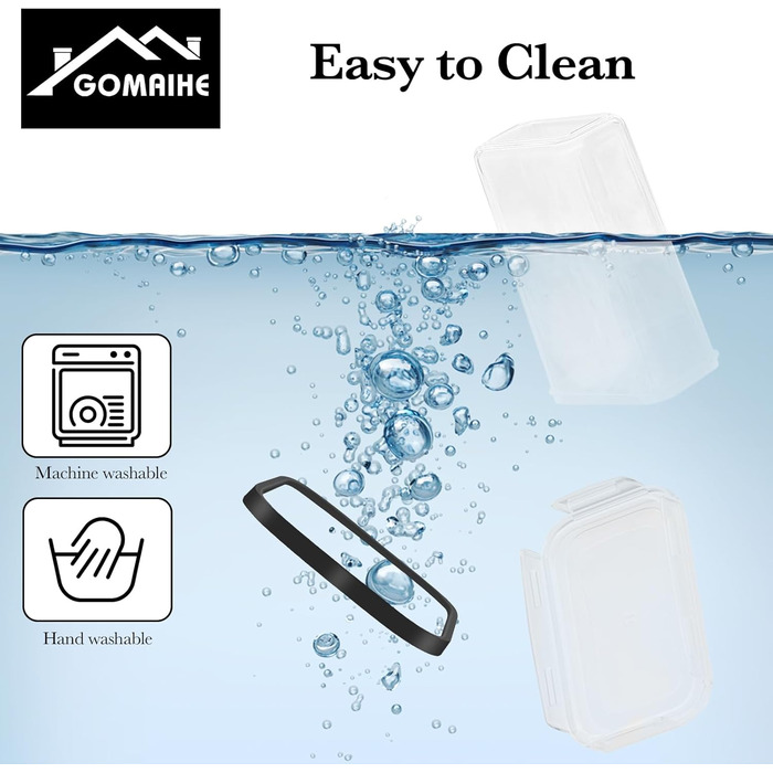 Контейнери для зберігання GoMaihe 12 шт. з кришкою: набір контейнерів для кухні, 800 мл з етикетками. Їдальня, цукор, спеції. Без BPA, придатні для миття в посудомийній машині. 0.8 л x 12 шт. (Чорний, 2.0 л x 10 шт.)