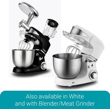 Кухонний комбайн Venga! VG M 3014 Standmixer: 1000 Вт, 5 л чаша з нержавіючої сталі, 4 аксесуари, рецепти, чорний