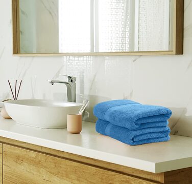 Утопія рушники-набір з 8 бавовняних рушників-2 банних рушники, 2 рушники і 4 ганчірки для миття посуду- (електричний синій)