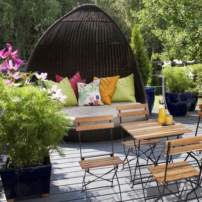 Набір садово-патіо стільців Relaxdays (4 шт.) з натурального дерева