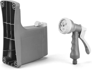 Автоматичний шланг для саду Fuxtec FX-WSA30 – 30 м, ½ дюйма, з роликом для стіни, з пістолетом та з'єднувачами, поворотний на 180° (65x29x46 см)