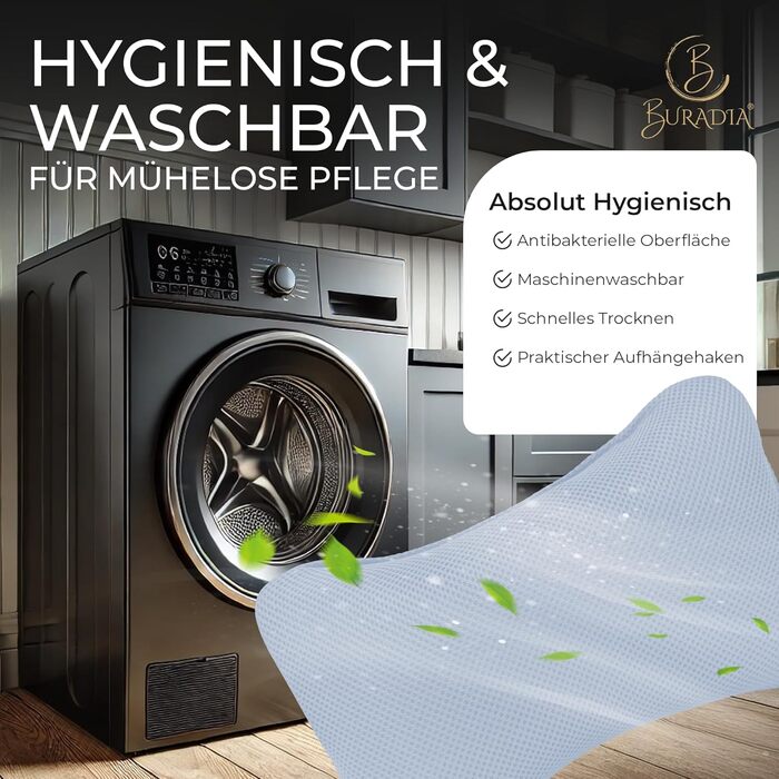 Подушка для ванни з сіткою для прання - Максимальний комфорт та розслаблення з новітньою технологією Air Mesh - Подушка для ванни з 4 міцними присосками - Підтримка шиї/голови (Світло-блакитний)