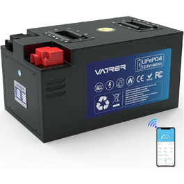 Літієва батарея VATRER POWER LiFePO4 12V 100AH з низькотемпературним відключенням і літієвою батареєю глибокого циклу 100A BMS 5000 1280 Вт для автофургонів, кемпінгу, човнів, сонячних домашніх систем (12V460Ah)