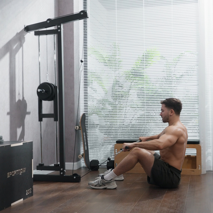 Тренажер Рудермасхін для тренувань, настінний фітнес-обладнання, кабельне тренажер для домашнього спортзалу, сталь, чорний