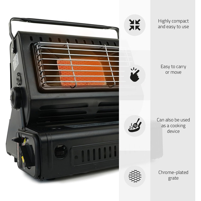 Газовий нагрівач: плита, обігрівач, теплова гармата, нагрівач для тераси та кемпінгу, регульований, портативний, без балону