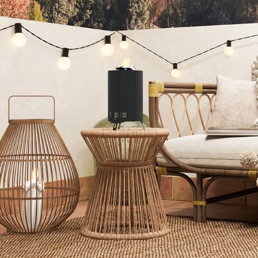 Вогнева чаша діаметром 16 см та висотою 25 см з нержавіючої сталі. Вогнева чаша з гачком для шампурів, без диму, чорного кольору.