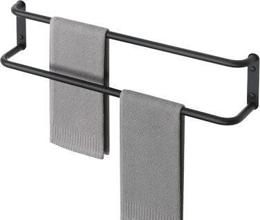 Тримач для рушників подвійний, 70 см, чорний, з нержавіючої сталі 304, для ванної кімнати та кухні