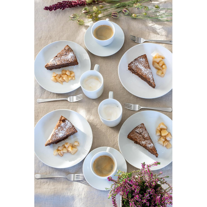 Набір кавових чашок MÄSER Barca на 6 осіб, біле порцелянове кавове сервіз, елегантний дизайн