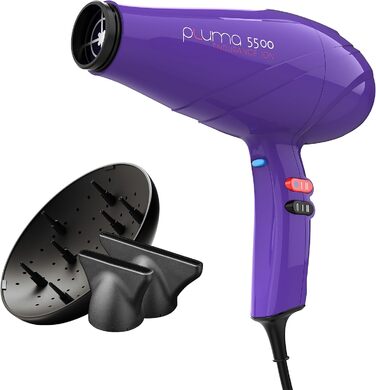 GA.MA Italy Pluma 5500 Endurance Ion Hairdryer - професійний фен з іонізацією, 2400 Вт, фіолетовий