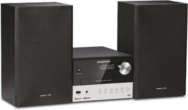 Мікросистема Grundig CMS 1050 DAB BT, CD/MP3, USB, чорний/сріблястий, 30 Вт, в т.ч. антена DVB-T2 HD