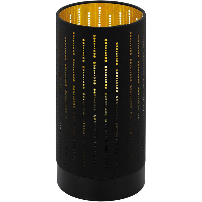 Настільна лампа EGLO Varillas, настільна лампа на 1 полум'я, приліжкова лампа зі сталі та текстилю, лампа для вітальні в чорному, золотому кольорі, лампа з вимикачем, розетка E27 Сучасний