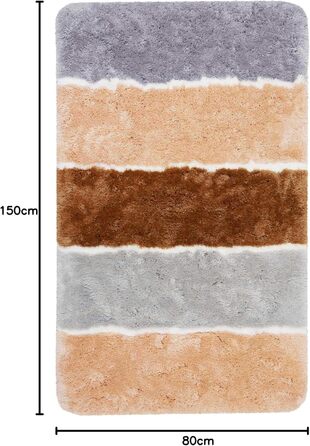 Килимок для ванної кімнати Rio Marina: м'який, антиковзний, миючий (70x120 см, 80x150 см, лосось, сірий, коричневий)