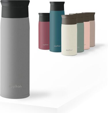 Термокружка EPPICAN EppiToGo з нержавіючої сталі, 500 мл, для подорожей, авто, з герметичним отвором, сірий колір