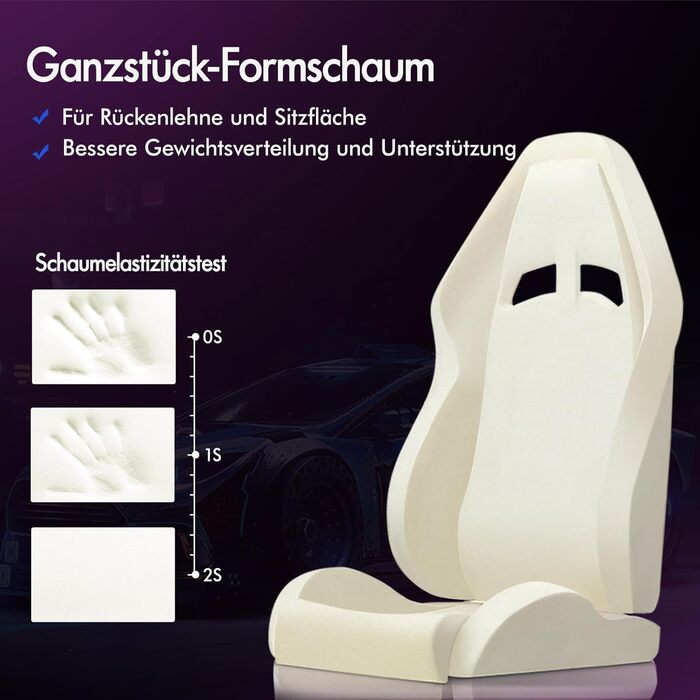 Ігровий крісло Alfordson з підніжкою, масажем, регулюванням на 150° та PU-шкірою. Макс. вага 180 кг, серія Eryx (Чорний/Синій)