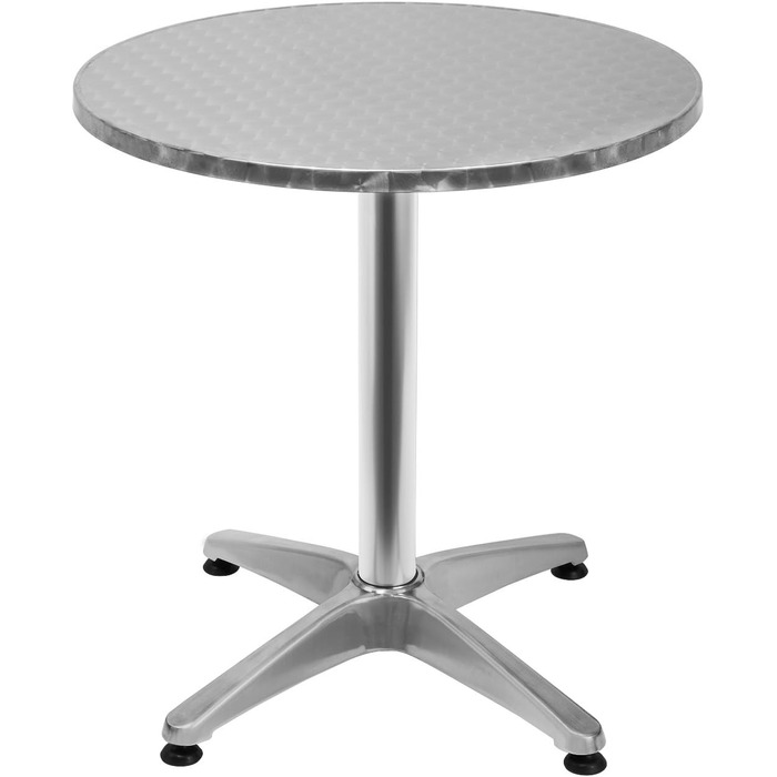 Столик Casaria® 2in1: регульована висота, складний, Ø 60 см, алюміній, для вулиці та дому