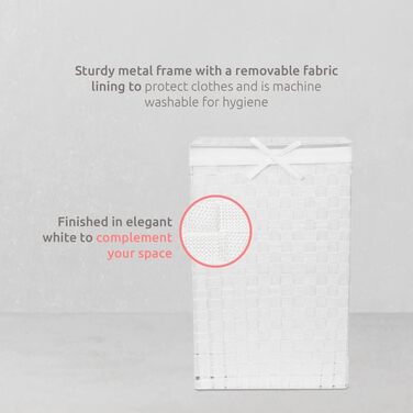 Кошик для білизни RAN6891 Stan з кришкою, ручками, плетіння з металевим каркасом, знімний вкладиш з льону, 30 x 30 x 50 см, Коричневий