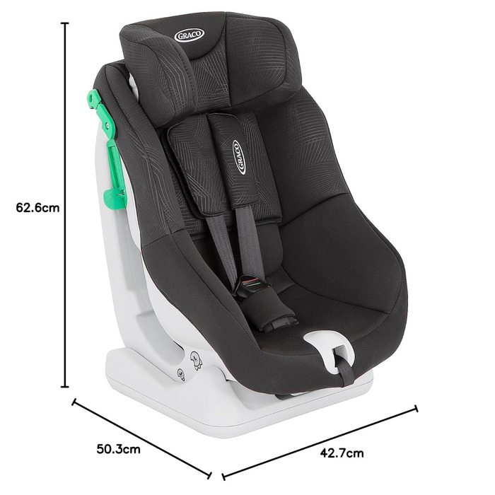 Автокрісло Graco Extend™ LX R129 Reboarder: від народження до 4 років (40-105 см), поворотне, збоку захист, чорний, Midnight Extend i-Size Single