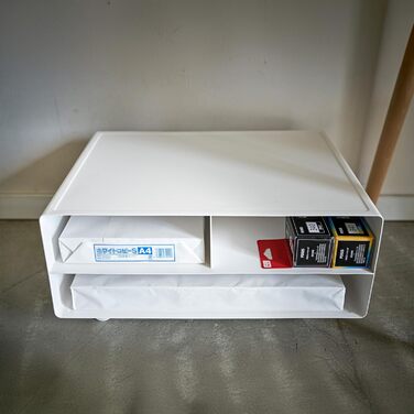 Організатор Yamazaki 4349 Tower Druckerstation: сталева полиця-організатор, мінімалістичний дизайн, білий (48x37x19 см)