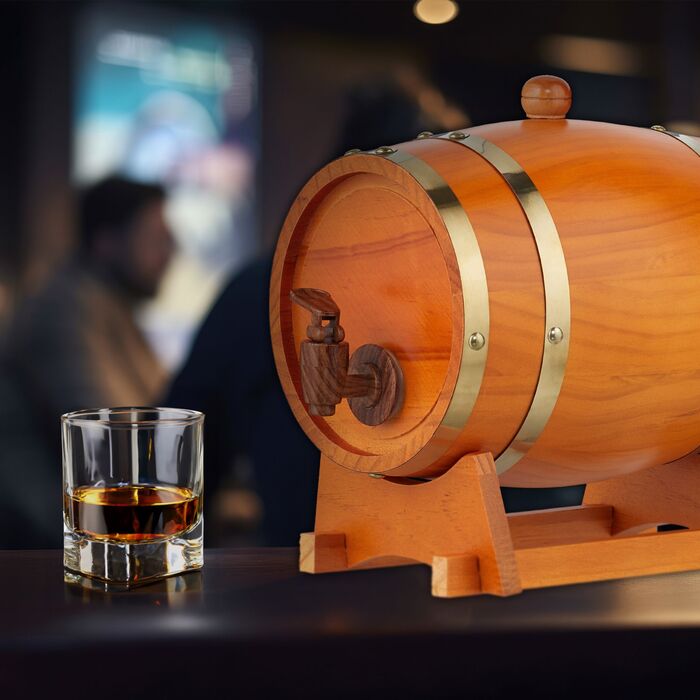 Дерев'яна бочка Relaxdays, об'єм 2,2 літра