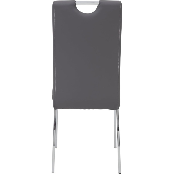 Стілець для їдальні Andrea, штучна шкіра, хромоване коліщатко, сірий (2 шт., 100x43x64 см)