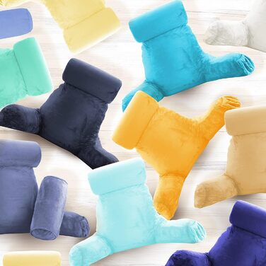 Подушка для читання Clara Clark з підтримуючим спиною, велика, з піною з пам'яті, блакитна