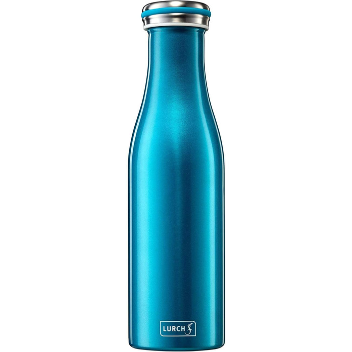 Ізольована пляшка / термос для гарячих і холодних напоїв Lurch 240851 з нержавіючої сталі з подвійними стінками об'ємом 0,5 л, вода синього кольору