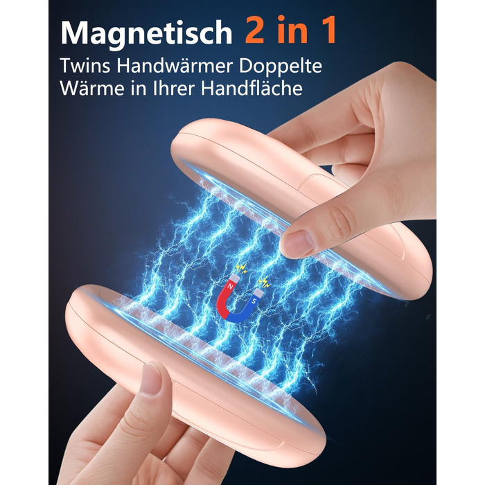 Електричні грілки для рук DDKJ - 2 шт. з LED-дисплеєм та 3 рівнями нагріву. Підзаряджаються, багаторазові, для дітей, чоловіків та жінок.