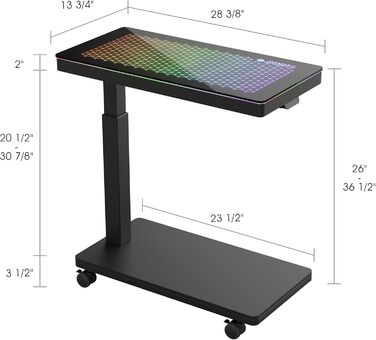 Підставка для комп'ютера EUREKA ERGONOMIC з регулюванням висоти, ATX корпус, тримач CPU, органайзер під стіл, з LED підсвіткою