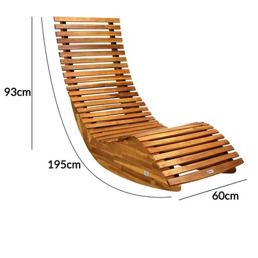 Лежак для сауни Java 155x60x93см Acacia FSC-сертифікований® складаний