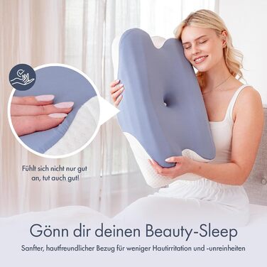 Ортопедична подушка Knoop Home & Living® з піною з пам'яті ефекту - для підтримки шиї та зняття болю - ідеально підходить для тих, хто спить на боці та на спині - знімний чохол