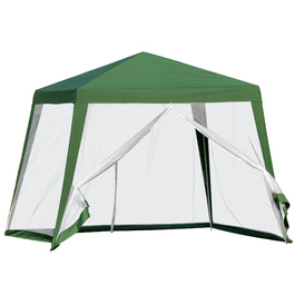 Outsunny Garden Альтанка Marquee 3x3 м стійка від погодних умов з москітною сіткою, металом і поліестером, ідеально підходить для вечірок на свіжому повітрі, зелена