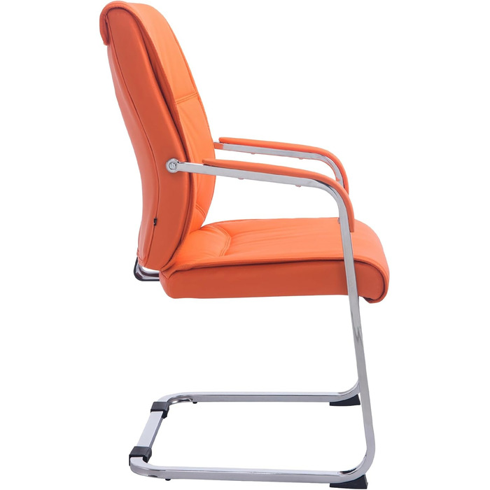 Стілець барний Anubis I помаранчевий, штучна шкіра, до 260 кг, з підлокітниками та захистом підлоги
