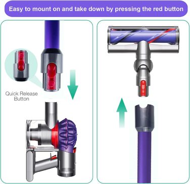 Подовжувальна трубка ailomey з швидким випуском для пилососа Dyson V15 V11 V10 V8 V7, запасні частини Подовжувальна трубка 72 см, фіолетові аксесуари для труб фіолетового кольору