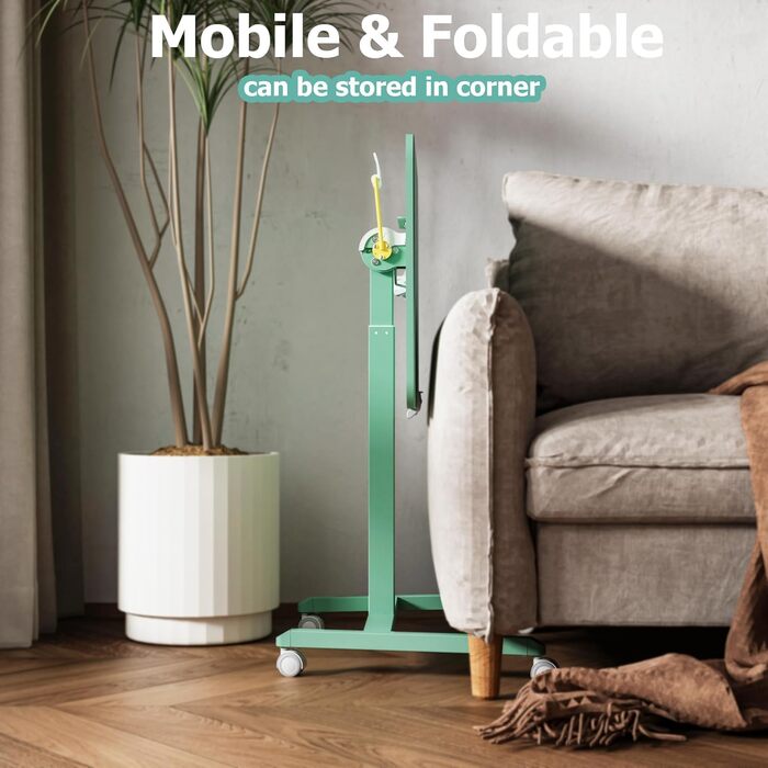 Регульований приставний столик ETHU з роликами, мобільний столик для ноутбука, диванний столик з нахиленою платформою (65 см), багатофункціональний ролстол для дому