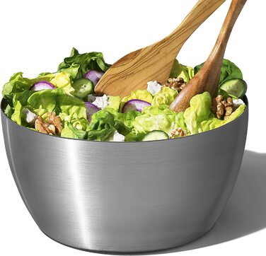 Салатниця-швидкообертач OXO SteeL з нержавіючої сталі з кришкою – для миття та сушіння салату. Нержавіюча сталь, велика