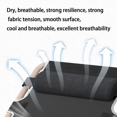 Шезлонг для відпочинку на відкритому повітрі: садова лежанка з регулюванням кута нахилу, чорна, 96x63x12 см, з подушкою з бавовни