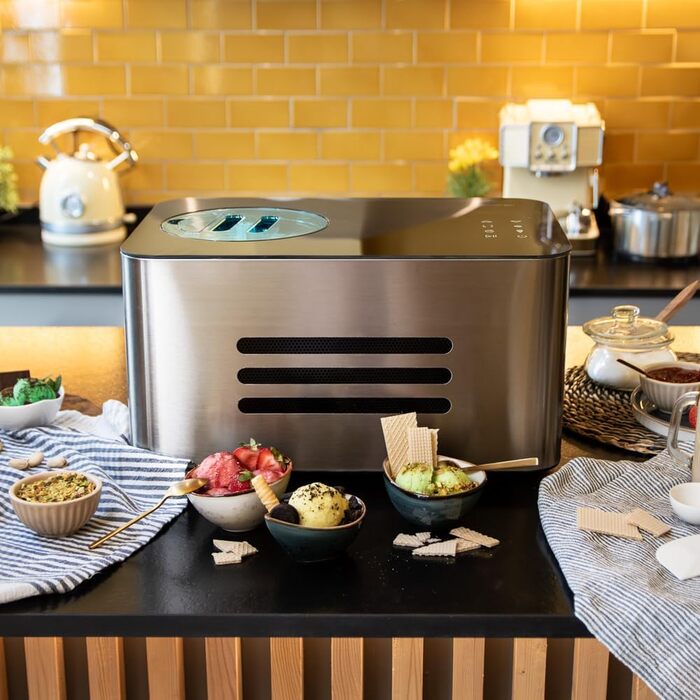 Машина для приготування морозива Cecotec Gelacy 1200 Touch з компресором. 1.5 л, чорний, сенсорний екран, 110 В