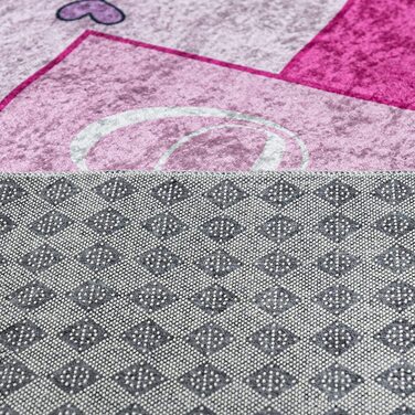 Килим для дитячої кімнати в Мазовії нековзний - можна прати при температурі до 30 градусів-Дитячий килим з коротким ворсом для балерини килим для дитячої кімнати-килими EKO-TEX для дівчаток рожевий рожевий (120 х 170 см, рожевий рожевий / 1718а)