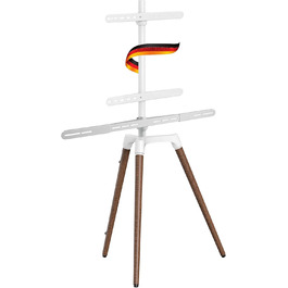 Підставка для телевізора Schwaiger 658200 - дерев'яна, для телевізорів до 65 дюймів, 35 кг, з кріпленням для саундбару, білий/бук, преміум-якість