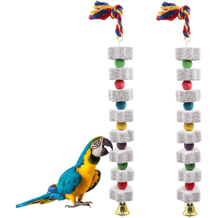 Іграшки для птахів Dnoifne 2 шт 35 см з блоків кальцію