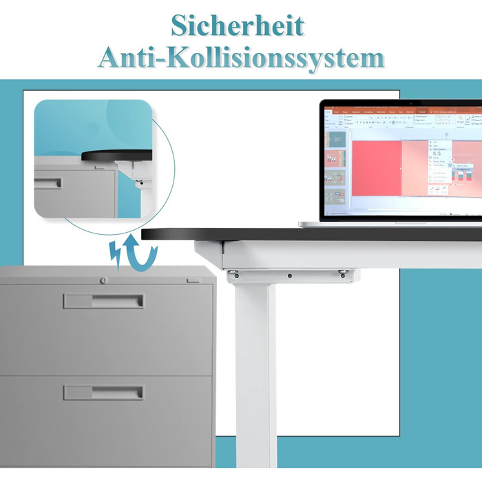 Електричний регульований стіл Homall з 2 моторами, підйом до 100 кг, телескопічний, з пам'яттю та захистом від зіткнень (білий)